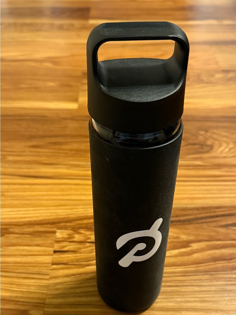 Peloton Black Bottle with White P Logo
